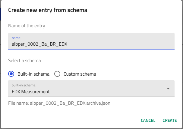 Creating EDX entry
