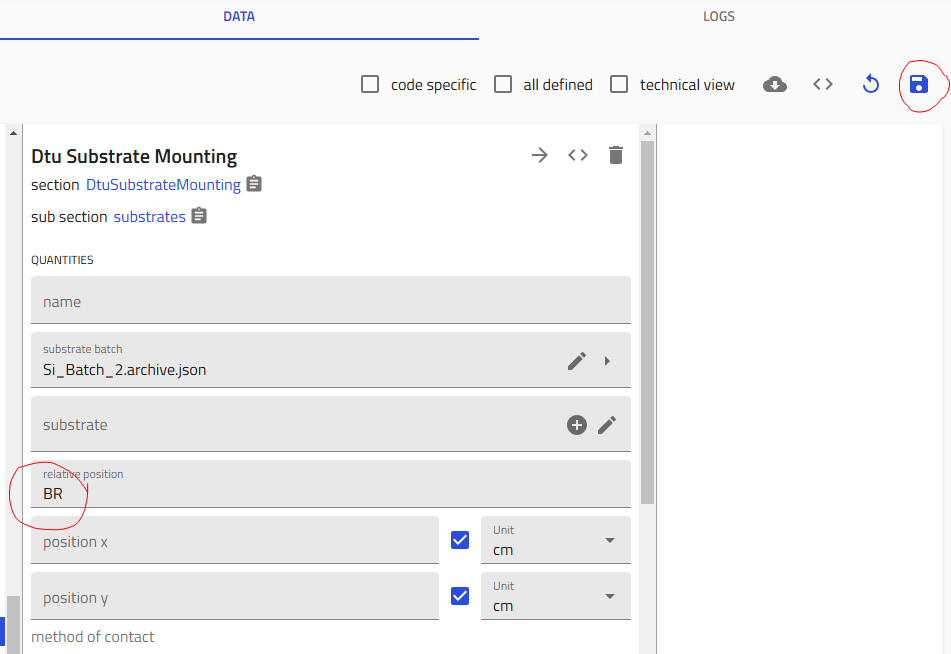 Substrate position selection