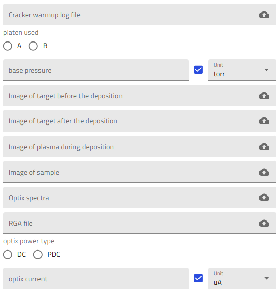 Process details fields